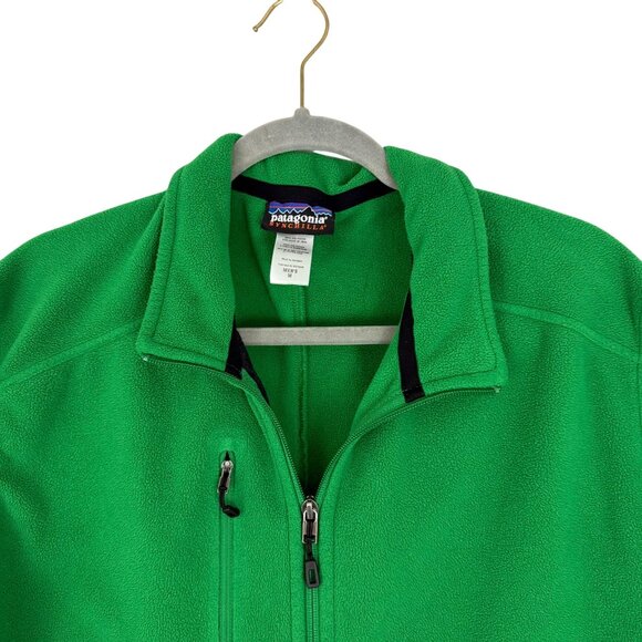 Patagonia Synchilla Jacket Men's Medium Full Zip Fleece Zip Pockets Green Y2K - Picture 3 of 14